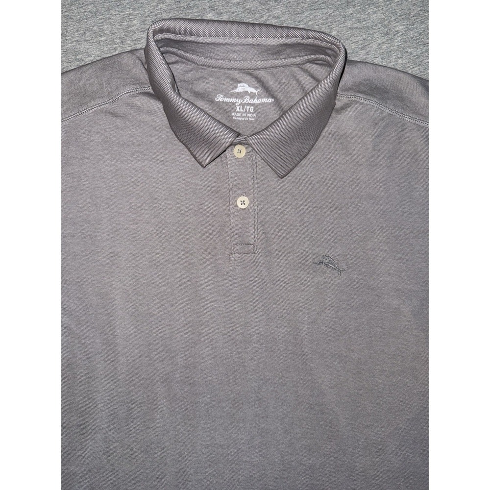 Tommy Bahama Mens Polo Shirt Size XL Gray Micro-Dot Luxurious Feel Stretchy Golf